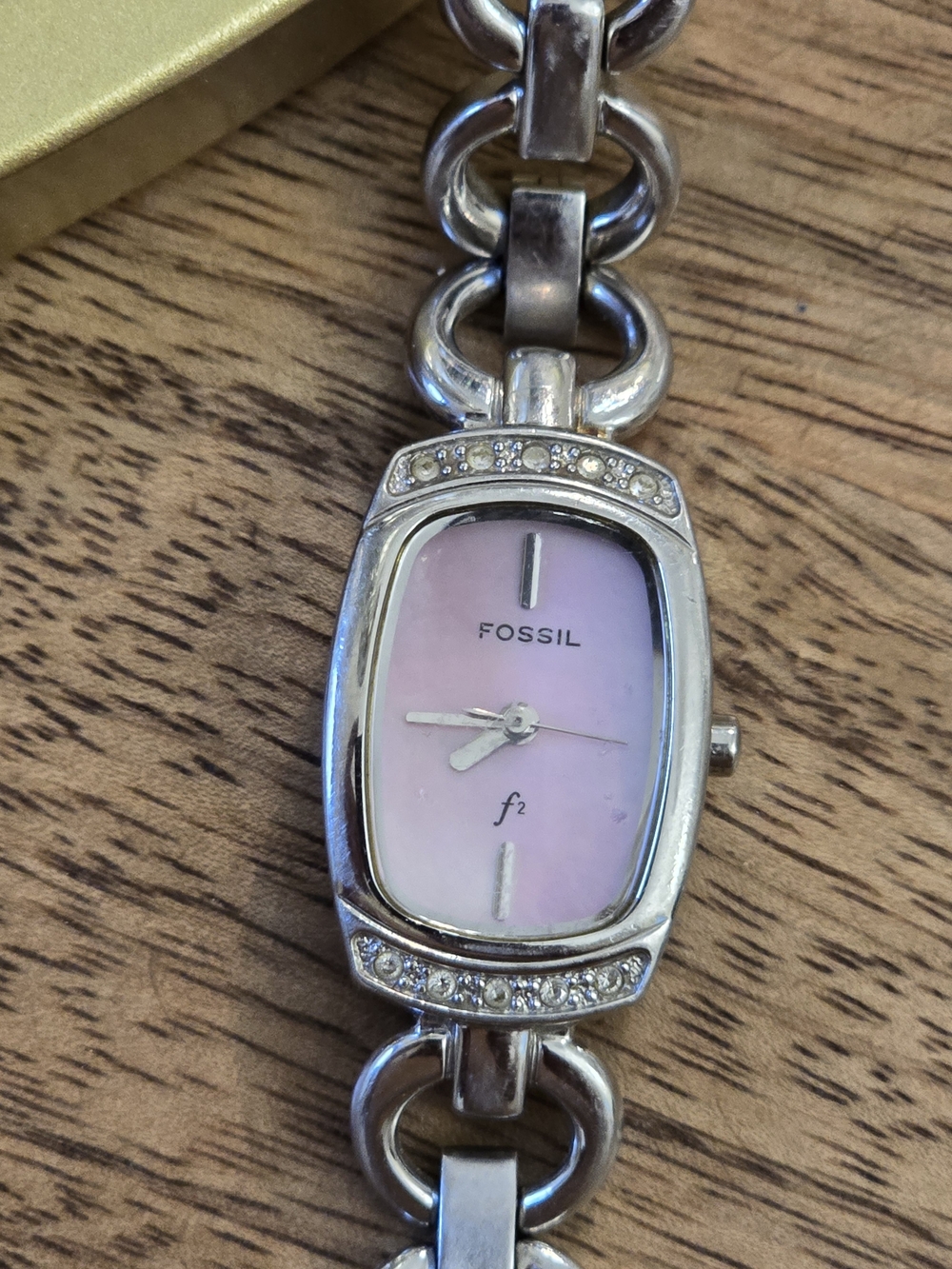 Fossil Pink Mother-of-Pearl Crystal Accent Bracelet Watch